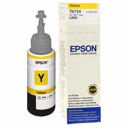 Epson T6734 Yellow ink bottle 70ml, Original, Encre à pigments, Jaune, Epson L800, 1 pièce(s), Impression à jet d'encre