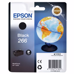 Epson Globe Cartouche 266 - encre DURABrite Ultra N, Original, Encre à pigments, Noir, Epson, - WorkForce WF-100W, 1 pièce(s)