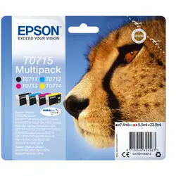 Epson Multipack "Guépard" (T0715) - Encres DURABrite Ultra N, C, M, J (C13T07154012)