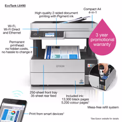 Epson EcoTank L6490 Jet d'encre A4 4800 x 1200 DPI 37 ppm Wifi - Vue supplémentaire 4