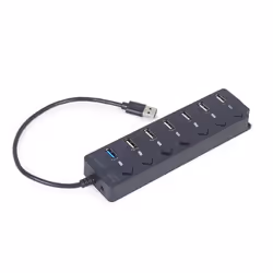 Gembird UHB-U3P1U2P6P-01 hub & concentrateur USB 3.2 Gen 2 (3.1 Gen 2) Type-A 5000 Mbit/s Noir - Vue supplémentaire 3