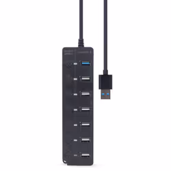 Gembird UHB-U3P1U2P6P-01 hub & concentrateur USB 3.2 Gen 2 (3.1 Gen 2) Type-A 5000 Mbit/s Noir - Vue supplémentaire 5