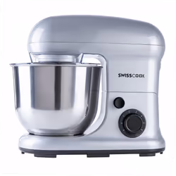 Robot Pétrin Multifonctions SWISSCOOK - Robot pétrin électrique - Couleur: Silver - Capacité: 5 litre- Puissance: 1300W - Ali ...