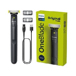 Rasoir électrique Philips OneBlade QP1424/10 - Tondeuse charbon de bois pour homme
