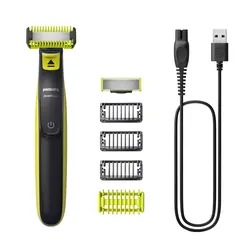 Rasoir Électrique Homme OneBlade QP2824/10 - Tondeuse Grille Gris Vert Citron