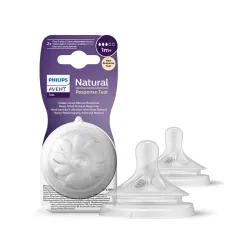 Philips AVENT Natural à Réponse Naturelle SCY963/02 Lot de 2 tétines débit 3 - Moyen