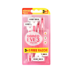 Dorco - Pack de 4 Rasoirs Jetables de 3 Lames Aux Vitamine E et Aloé Vera et Huile d'Argan