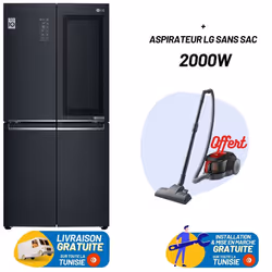 Réfrigérateur multi-portes No Frost LG 458L / Noir