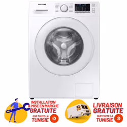 Lave Linge Eco-Bubble SAMSUNG 8 Kg - Blanc (WW80TA046TE)
