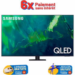 TV Samsung 55" QLED PLAT 4K UHD Smart Série Q70A - Résolution 3840 x 2160P - Double LED - avec la technologie Quantum Dot - M ...