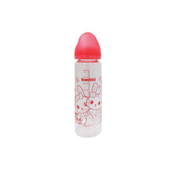 Biberon en verre 240 ml rouge avec tétine en silicone 1 mois -bambini