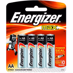 Piles ENERGIZER E91 - Nombre de Piles: 4 Piles - Format de Pile: AA - Tension: 1.5 V - Batteries idéales à utiliser pour lamp ...