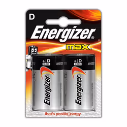 Energizer Max D, Batterie à usage unique, D, Alcaline, 1,5 V, 2 pièce(s), 10 année(s)