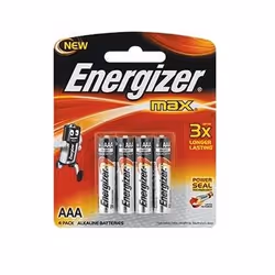 Energizer Max AAA, Batterie à usage unique, AAA, Alcaline, 1,5 V, 4 pièce(s), 10 année(s)