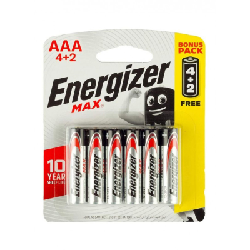 6x Piles Energizer Max E92