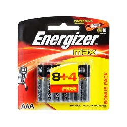12 Piles Energizer Max E92 B AAA