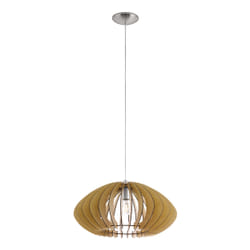 EGLO Cossano 2 éclairage en suspension Support flexible E27 Couleur érable, Nickel