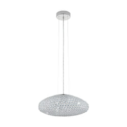 EGLO Clemente éclairage en suspension Support flexible E27 Acier inoxydable, Transparent