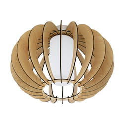 EGLO Stellato 1 éclairage de plafond Couleur érable, Nickel, Blanc E27