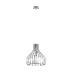 EGLO Tindori éclairage en suspension Support flexible E27 Nickel, Blanc