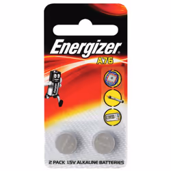 Pile Bouton ENERGIZER ALKALINE - Format de pile: Bouton - Type: A76/ LR44 - Tension: 1.5 V - Idéal pour les horloges, les mon ...