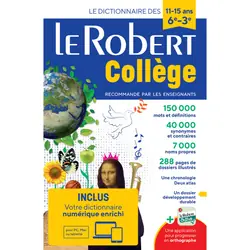 ISBN Le Robert Collège + Carte numérique : Le livre de Collectif
