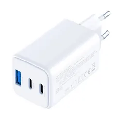 Adaptateur de Charge 3MK 65W avec 3 Ports USB-C/USB-A - Blanc