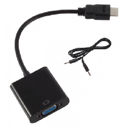 Adaptateur HDMI à VGA avec Audio + câble d'alimentation
