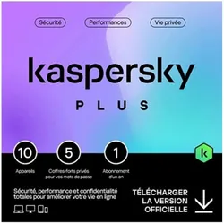 Antivirus KASPERSKY Plus 10 Postes / 1an (KL10428BKFS-25FFP-MA)