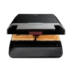 Russell Hobbs Easy Clean gaufrier et appareil à croque-monsieur 750 W Noir, Acier inoxydable
