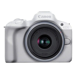 Appareil Photo Hybride CANON EOS R50 24,2 MP + Objectif RF-S 18-45 S Blanc + Carte Mémoire