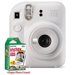 Appareil Photo Instantané FUJIFILM INSTAX Mini 12 Blanc + Papier Photo Gratuit