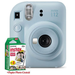 Appareil Photo Instantané FUJIFILM INSTAX Mini 12 Bleu + Papier Photo Gratuit