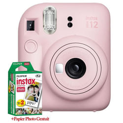 Appareil Photo Instantané FUJIFILM INSTAX Mini 12 Rose + Papier Photo Gratuit