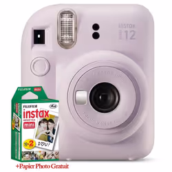 Appareil Photo Instantané FUJIFILM INSTAX Mini 12 - Caméra analogique - Objectif selfie intégré et exposition automatique - I ...