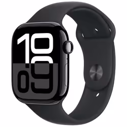 Apple Watch Series 10 GPS 46 mm / Aluminium / Noir / Avec Bracelet Sport Rose Tendre S/M