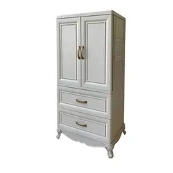 Armoire En Plastique CLEOPATRE 2 Portes +2 casiers - Grège