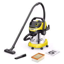 Kärcher WD 5 S V-25/5/22, Sec&humide, Acier inoxydable, Noir, Jaune, Toison, Rotatif, Acier inoxydable, 25 L
