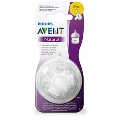 Avent 2 Tétines Naturel 0m+ débit nouveau née