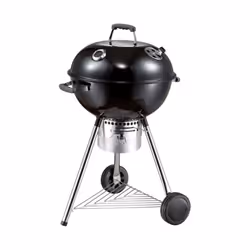 Barbecue à Charbon Round D58 - Grille Chromé de diamètre: 54 cm - Pied En Inox de diamètre 32mm - Thermomètre inclus - Couver ...