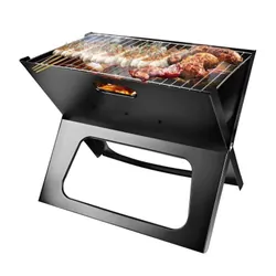 Barbecue au Charbon Pliable Noir Cahors LBC7510 - Grillage Facile