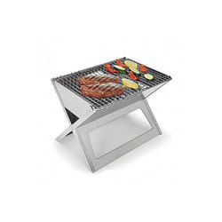 Barbecue Portable Pliable Silver en Inox à charbon ou bois - SWISSCOOK