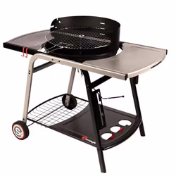 Barbecue SOMAGIC a Charbon Vulcano pour 12 personne - Cuve en fonte de diamètre: 53 cm - Cuve en fonte - Chariot en acier laq ...