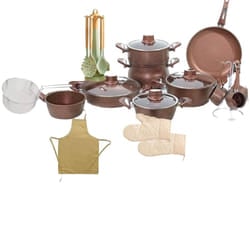 Batterie De Cuisine Almaz Granite 29 Pièces Marron