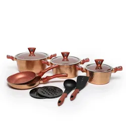 Batterie De Cuisine Mixstar Granite 17 Pièces Cuivre