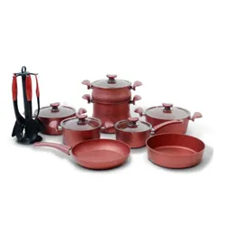 Batterie Granite OMS Diamond 19 Pièces Rouge