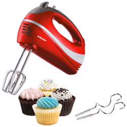 Batteur Electrique Newstar - Puissance: 700W - Nombre de vitesse: 5 vitesses + Fonction Turbo - 2 Fouets et 2 Crochets en aci ...