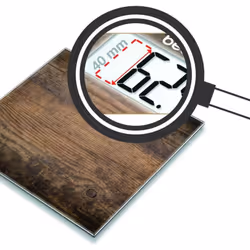 Pèse-personne en verre - Éclairage blanc accrocheur de lécran - Avec affichage LCD XXL - Taille des chiffres : 40 mm - Platea ...