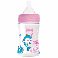 Biberon CHICCO Dauphin - Age: Dès la naissance - Contenance: 150ml - Anti-coliques - La forme symétrique, plate et allongée d ...