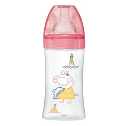 Biberon Initiation DODIE Peepa Pig Rose - 270ml